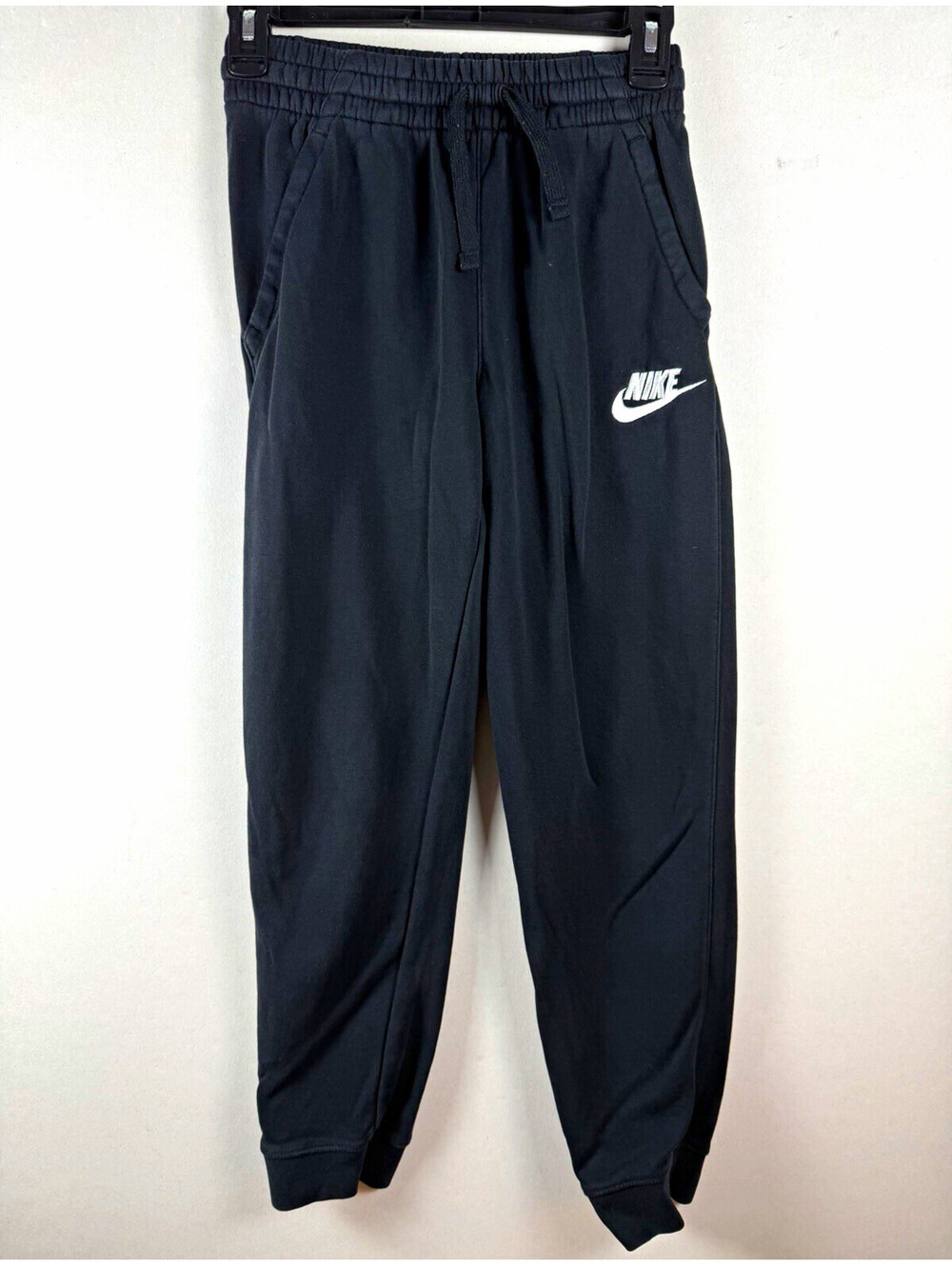 Nike Men’s Black Jogger Pants L Regular Fleece Cotton Blend Drawstring Pockets